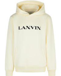 Lanvin - Logo-Embroidered Kangaroo Pocket Hoodie - Lyst