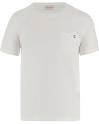 Valentino - Logo Plaque Crewneck T-Shirt - Lyst