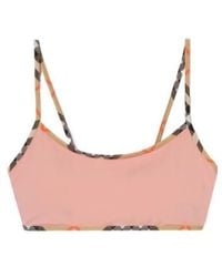 Burberry - Bikini Top With Checked Edges - Lyst