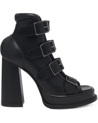 McQueen - Caged Buckle Strap Sandals - Lyst