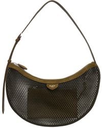 Alaïa - Demi Lune Suede-Trimmed Mesh Shoulder Bag - Lyst