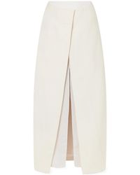 KHAITE - Tal Woven Midi Skirt - Lyst