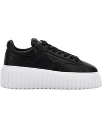 Hogan - Minimalist Leather Sneakers With Thick Platform Sole - Lyst