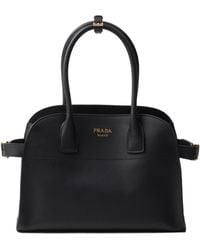 Prada - Logo-Lettering Medium Top Handle Bag - Lyst
