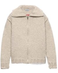 Prada - Wool Zipper Cardigan - Lyst