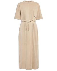 Longchamp - Leather Long Dress - Lyst