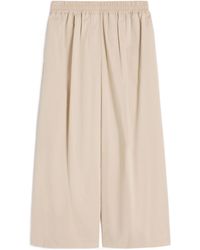 Weekend by Maxmara - Cotton Cropped Wide-Leg Trousers - Lyst