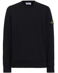 Stone Island - Logo Cotton Crewneck Sweatshirt - Lyst