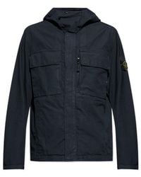 Stone Island - Hooded Patch-Pocket Jacket - Lyst