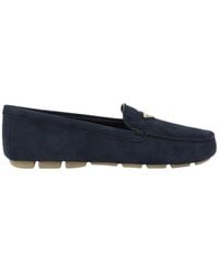 Prada - Triangle-Logo Slip-On Driving Loafers - Lyst