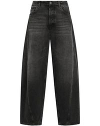 Dolce & Gabbana - Logo Plaque Wide-Leg Jeans - Lyst
