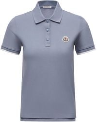 Moncler - Logo Patch Cotton Piquet Polo Shirt - Lyst