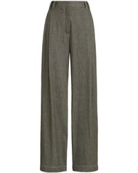 Brunello Cucinelli - Denim-Effect Pleated Trousers - Lyst