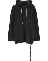 Rick Owens - Drawstring Raw-Cut Hoodie - Lyst