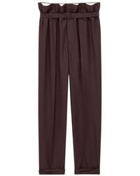 Saint Laurent - Belted Paper-Bag Pants - Lyst