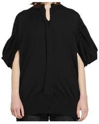 Junya Watanabe - Gathered-Sleeves V-Neck Sweater - Lyst