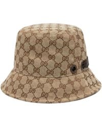 Gucci - Gg Patterned Eyelet Detail Bucket Hat - Lyst