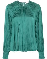 Ulla Johnson - Pleated Satin Blouse - Lyst