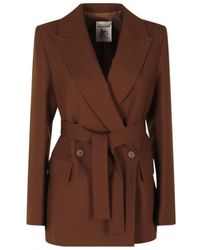 Semicouture - Allison Belted Double-Breasted Jacket - Lyst