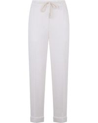 Peserico - Elastic-Waist Straight-Leg Pants - Lyst