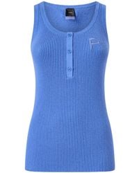 Pinko - Sleeveless Ribbed Tank Top - Lyst