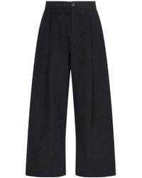 Studio Nicholson - Sorte High-Waisted Wide Leg Trousers - Lyst