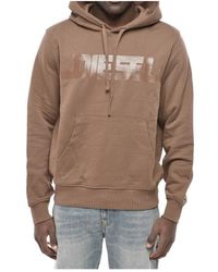 DIESEL - Long-Sleeved Hooded Sweatshirt - Lyst