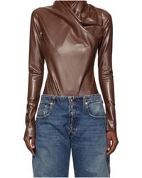 Mugler - Draped Long-Sleeved Top - Lyst
