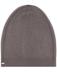 Saint Laurent - Logo Patch Knitted Beanie - Lyst