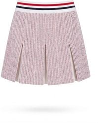 Thom Browne - Rwb Striped Tweed Pleated Skirt - Lyst