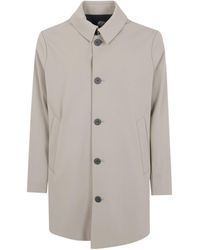 Rrd - Surflex Winter Soft Touch Thermo Logo-Patch Button-Up Coat - Lyst