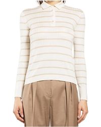 Max Mara - Striped Knitted Polo Shirt - Lyst