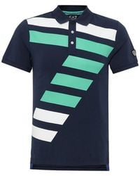 EA7 - Logo Lapel Polo Shirt - Lyst