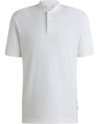 BOSS - Boss Collarless Short-Sleeved Polo Shirt - Lyst