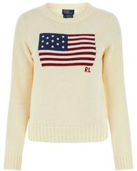 Polo Ralph Lauren - Flag Intarsia Crewneck Jumper - Lyst