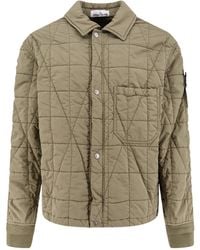 Stone Island - Collared Button-Up Quilted Jacket - Lyst
