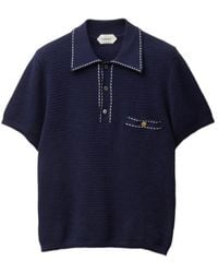 Versace - Contrast Stitch Polo Knitted Top - Lyst