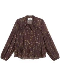 Ba&sh - Pussy Bow-Collar Tiered Blouse - Lyst