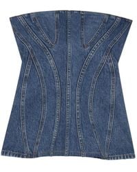 Stella McCartney - Denim Corset Blouse - Lyst