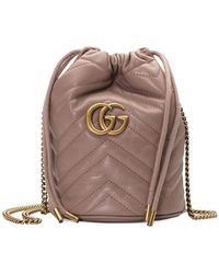 Gucci - Gg Marmont Mini Bucket Bag - Lyst