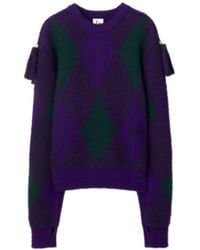 Burberry - Diamond-Pattern Crewneck Knitted Jumper - Lyst