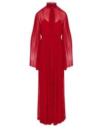 Gucci - Pleated Pussy-Bow Long-Sleeved Maxi Dress - Lyst