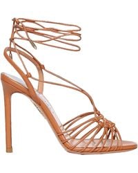 Aquazzura - Strappy Lace-Up Heeled Sandals - Lyst