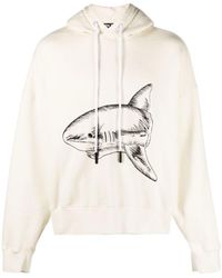 Palm Angels - Broken Shark Cotton Hoodie - Lyst
