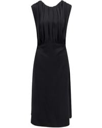 Jil Sander - Sleeveless Satin Dress - Lyst