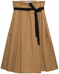 Prada - Gabardine Pleated Skirt - Lyst