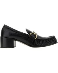 Miu Miu - Buckle-Detail Crinkled Leather Loafers - Lyst