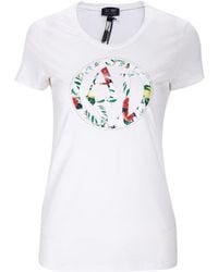 Armani Jeans - T-Shirt With Round Neck And Short Sleeves - Lyst