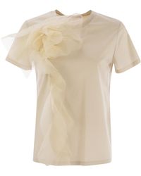 【Max Mara STUDIO】Sughero 刺繍入り ジャージー Tシャツ Max Mara Studio Sughero T-Shirt in White | Lyst
