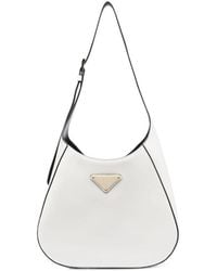 Prada - Triangle-Logo Leather Shoulder Bag - Lyst